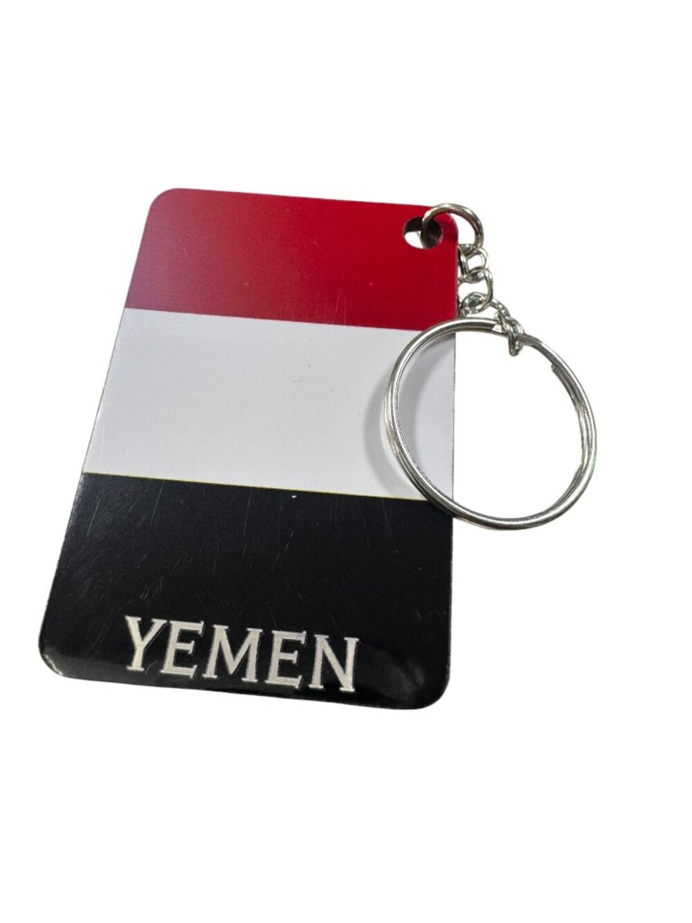Yemen Flag Keychain, Rectangular  Key Ring Souvenir